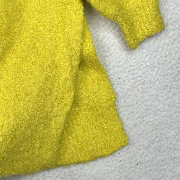 Anthropologie Pilcro Teddy Chunky Sweater Oversized Sz M Yellow Wool Blend Soft - Picture 5 of 15